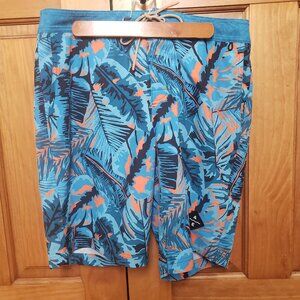 American Eagle Men's Swim Trunks Board Shorts tropical Sz Med Lngth 10" Blue